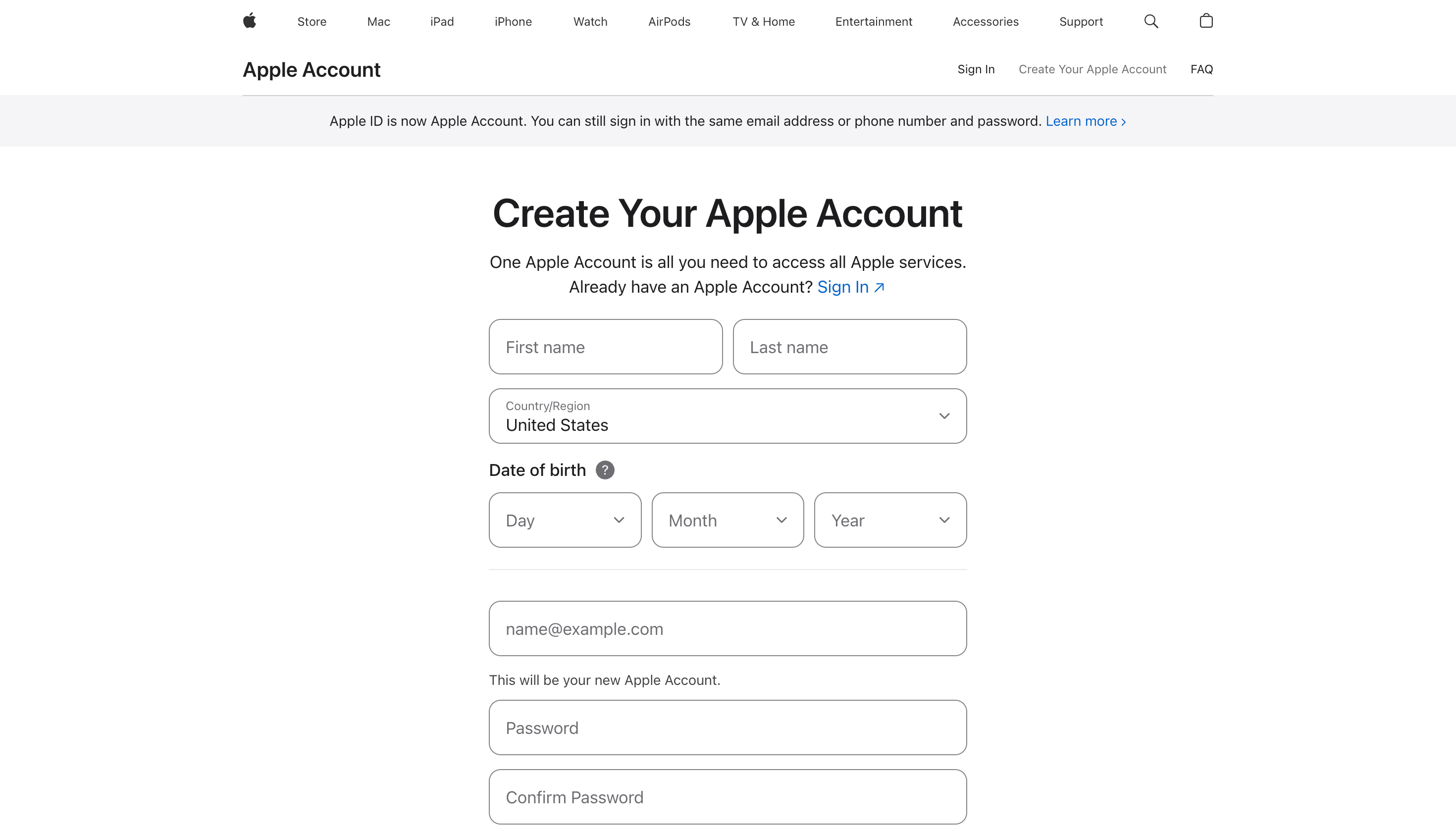 Utwórz swoje Apple ID